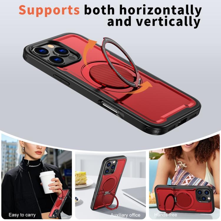 For iPhone 16 Pro Metal 360 Degree Rotation Holder MagSafe Phone Case