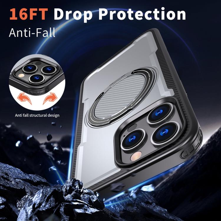 For iPhone 16 Pro Metal 360 Degree Rotation Holder MagSafe Phone Case