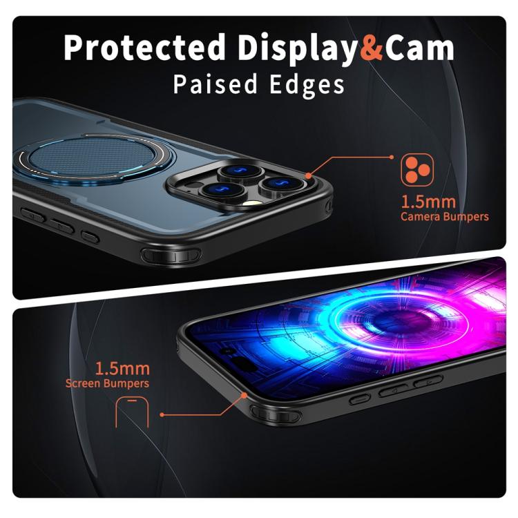 For iPhone 16 Pro Metal 360 Degree Rotation Holder MagSafe Phone Case
