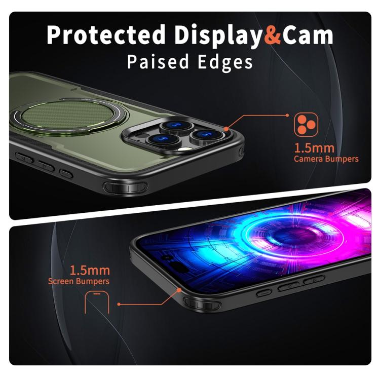 For iPhone 16 Pro Metal 360 Degree Rotation Holder MagSafe Phone Case