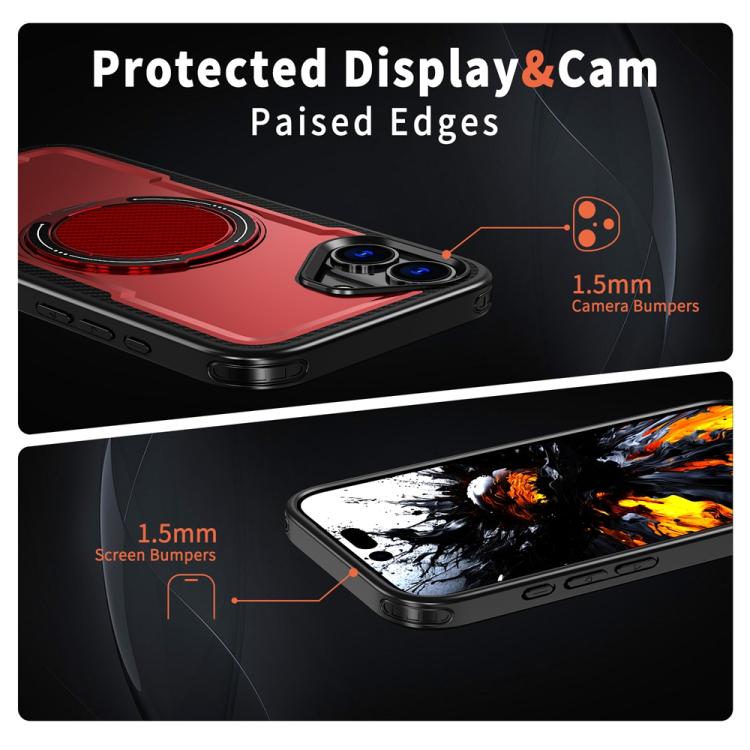 For iPhone 16 Plus Metal 360 Degree Rotation Holder MagSafe Phone Case