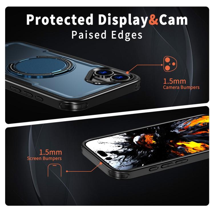 For iPhone 16 Plus Metal 360 Degree Rotation Holder MagSafe Phone Case