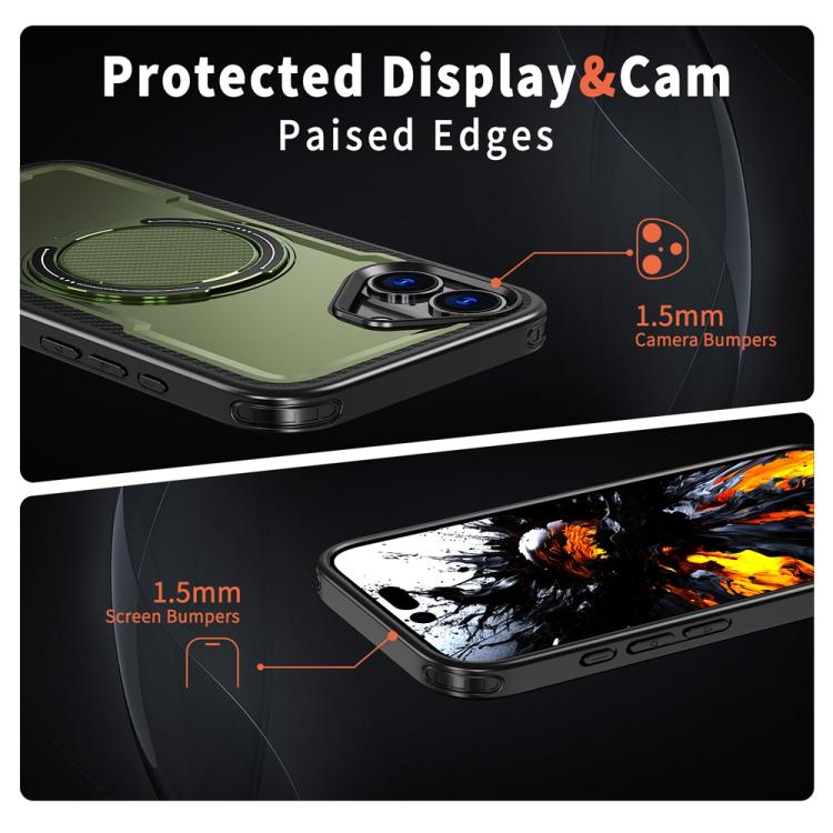 For iPhone 16 Plus Metal 360 Degree Rotation Holder MagSafe Phone Case