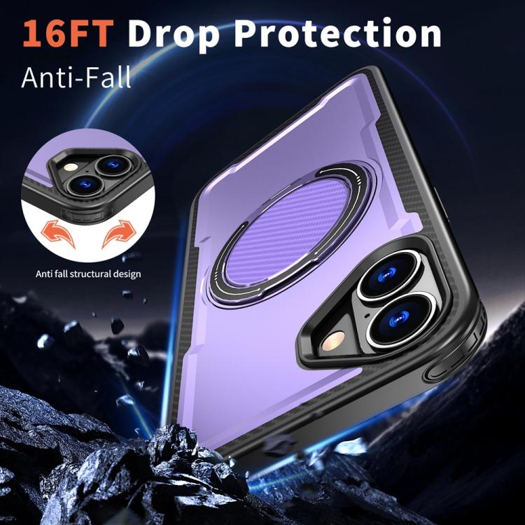 For iPhone 16 Plus Metal 360 Degree Rotation Holder MagSafe Phone Case