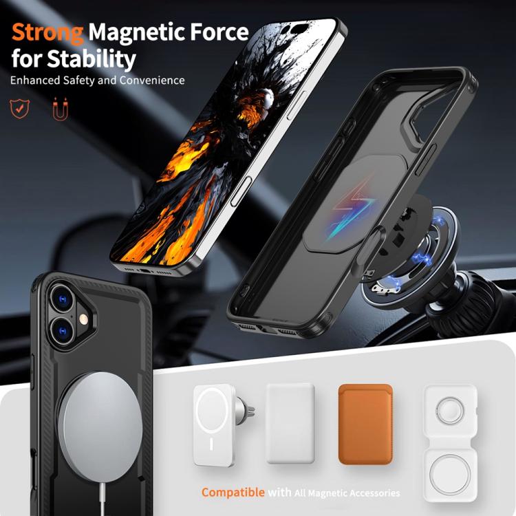 For iPhone 16 Metal 360 Degree Rotation Holder MagSafe Phone Case