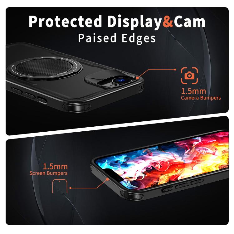 For iPhone 17e / 16e Metal 360 Degree Rotation Holder MagSafe Phone Case