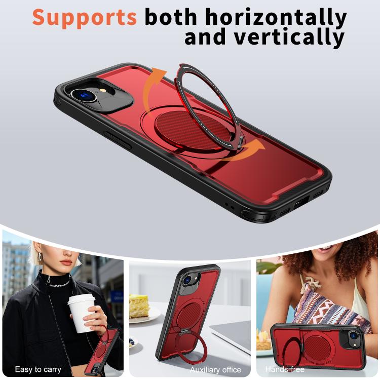 For iPhone 17e / 16e Metal 360 Degree Rotation Holder MagSafe Phone Case