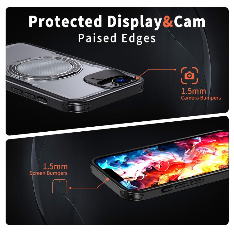 For iPhone 17e / 16e Metal 360 Degree Rotation Holder MagSafe Phone Case