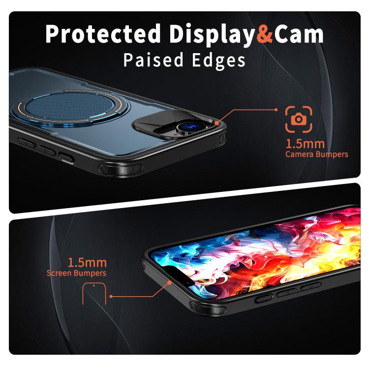 For iPhone 17e / 16e Metal 360 Degree Rotation Holder MagSafe Phone Case