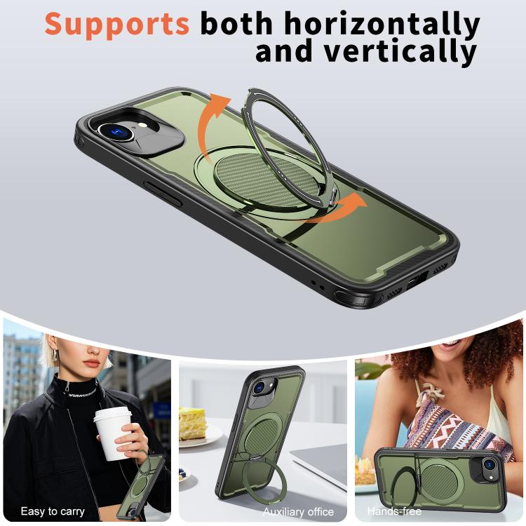 For iPhone 17e / 16e Metal 360 Degree Rotation Holder MagSafe Phone Case