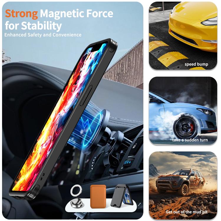 For iPhone 17e / 16e Metal 360 Degree Rotation Holder MagSafe Phone Case