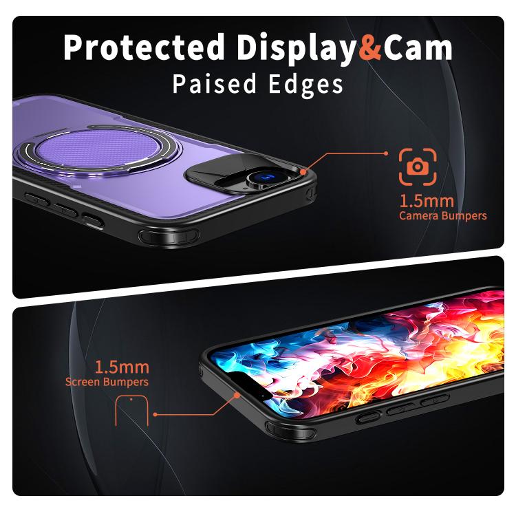 For iPhone 17e / 16e Metal 360 Degree Rotation Holder MagSafe Phone Case