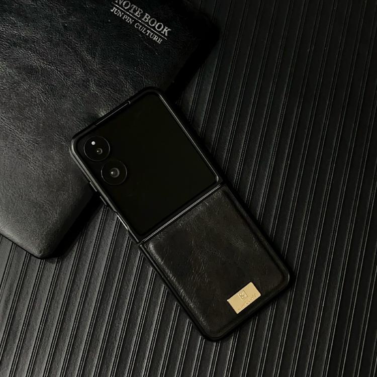 For Xiaomi Mix Flip 2 Crazy Horse Texture PU Phone Case