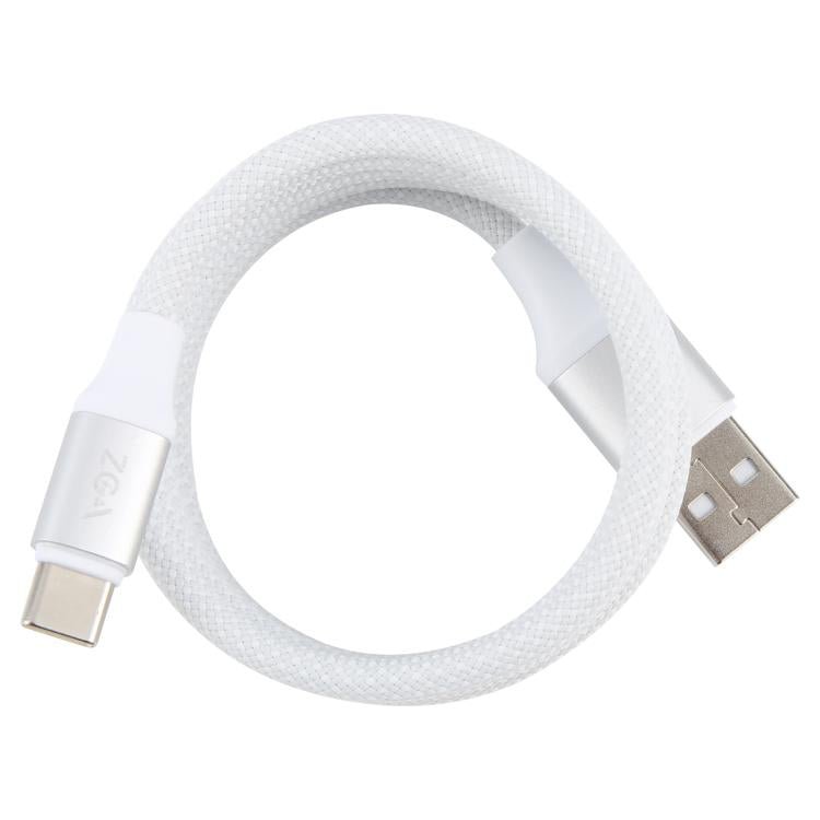 ZGA CB11 5A USB to Type-C Aluminum Alloy Magnetic Data Cable, Length: 1m - White