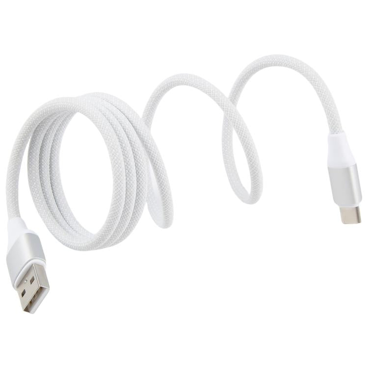 ZGA CB11 5A USB to Type-C Aluminum Alloy Magnetic Data Cable, Length: 1m - White
