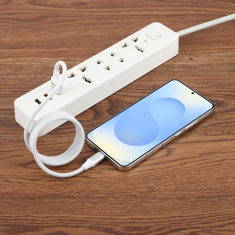 ZGA CB11 5A USB to Type-C Aluminum Alloy Magnetic Data Cable, Length: 1m - White