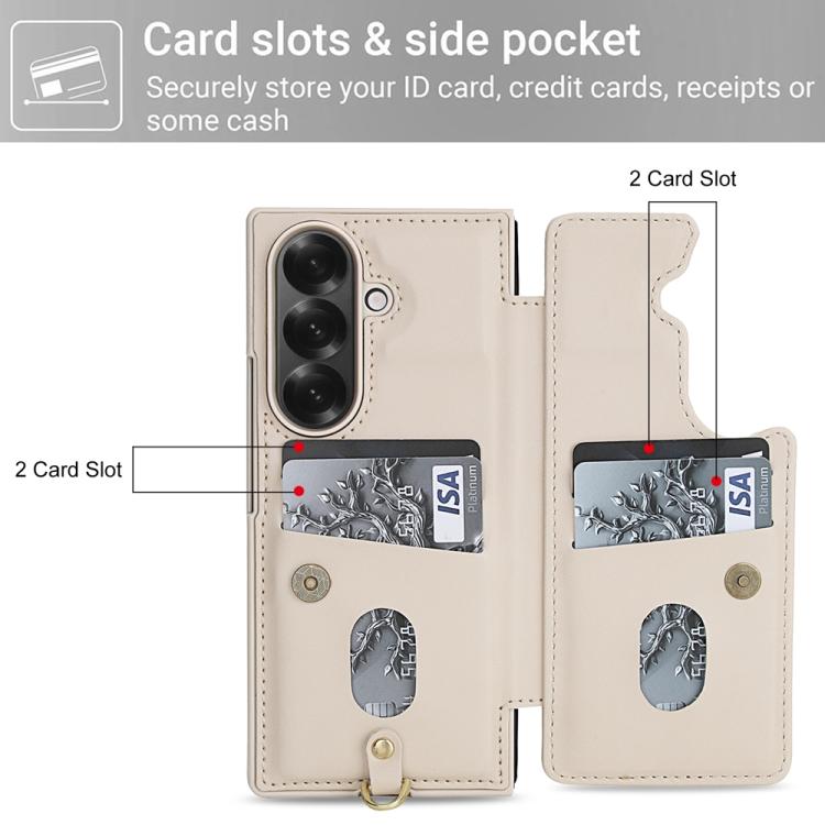 For Samsung Galaxy Z Fold7 5G Crossbody Flower Pattern Leather Phone Case