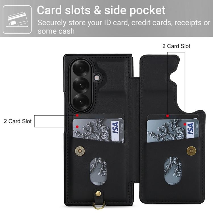 For Samsung Galaxy Z Fold7 5G Crossbody Flower Pattern Leather Phone Case