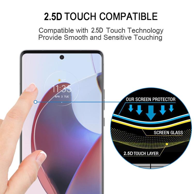 For Motorola Edge 30 Ultra Full Glue 9H HD 3D Curved Edge Tempered Glass Film - Black