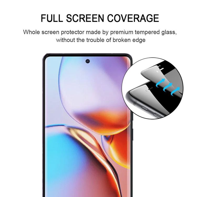 For Motorola Edge 40 Pro Full Glue 9H HD 3D Curved Edge Tempered Glass Film - Black
