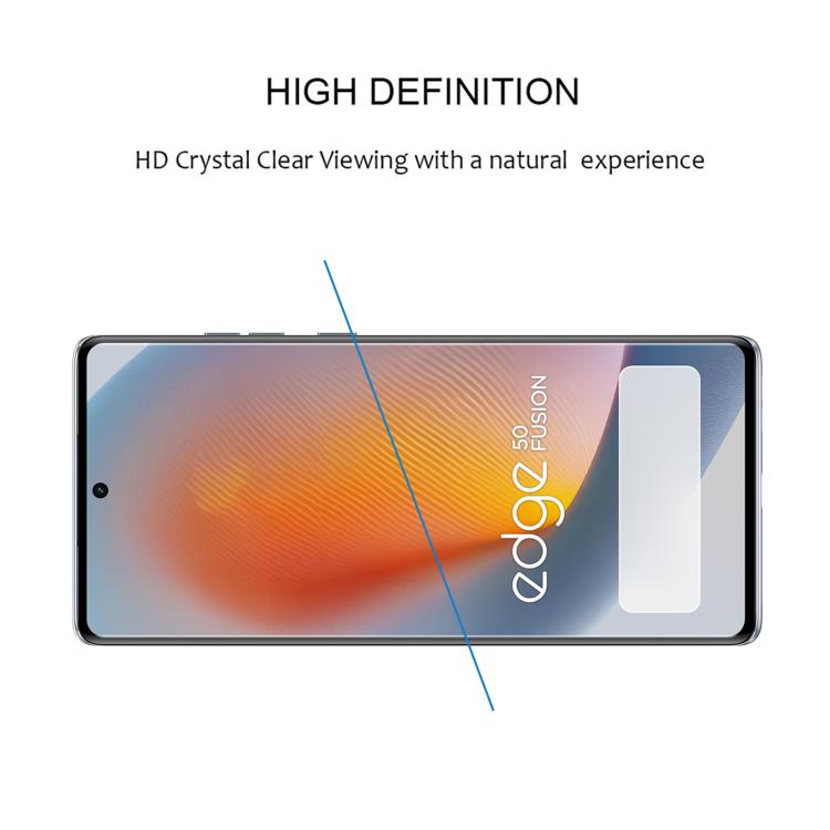 For Motorola Edge 50 Fusion Full Glue 9H HD 3D Curved Edge Tempered Glass Film - Black
