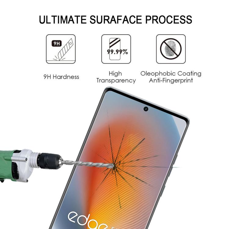 For Motorola Edge 50 Fusion Full Glue 9H HD 3D Curved Edge Tempered Glass Film - Black