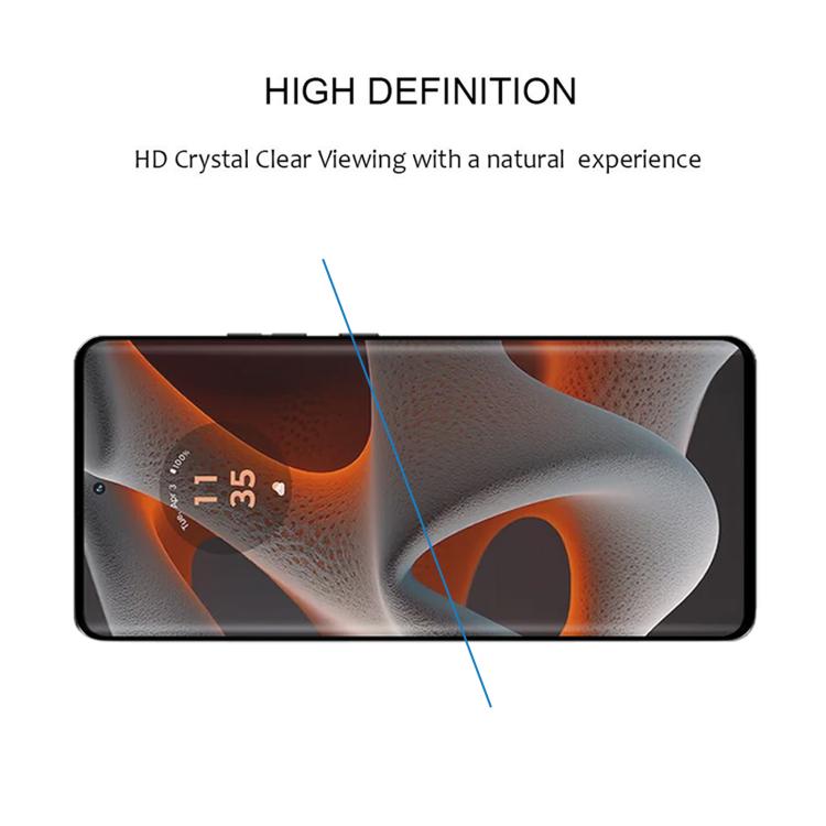 For Motorola Edge 50 Pro Full Glue 9H HD 3D Curved Edge Tempered Glass Film - Black