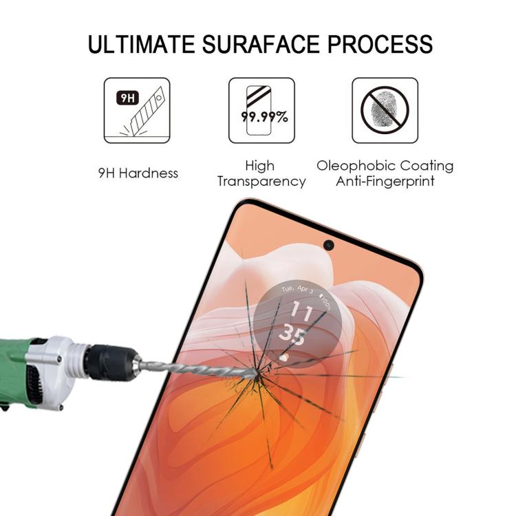 For Motorola Edge 50 Ultra Full Glue 9H HD 3D Curved Edge Tempered Glass Film - Black