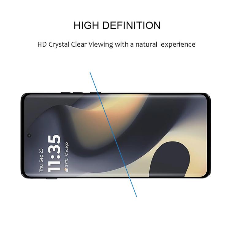For Motorola Edge 2024 Full Glue 9H HD 3D Curved Edge Tempered Glass Film - Black