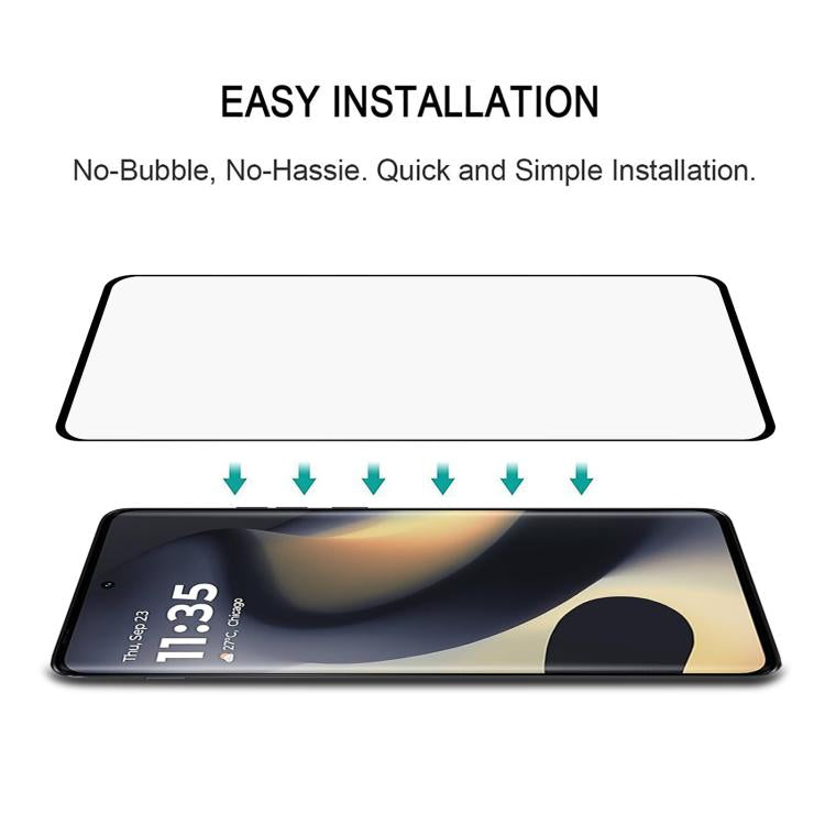 For Motorola Edge 2024 Full Glue 9H HD 3D Curved Edge Tempered Glass Film - Black