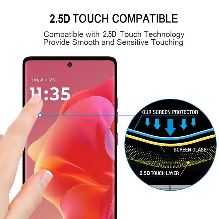 For Motorola Moto G85 Full Glue 9H HD 3D Curved Edge Tempered Glass Film - Black