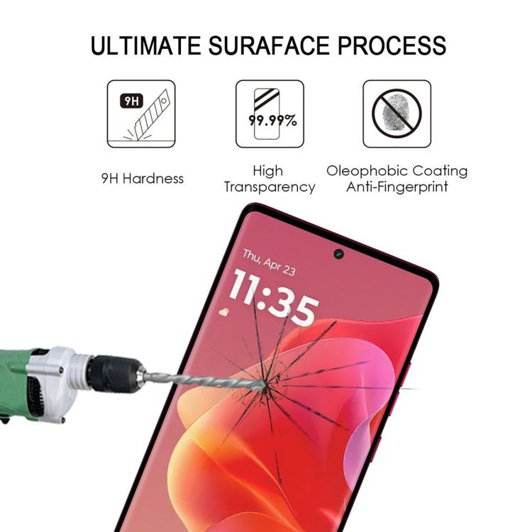 For Motorola Moto G85 Full Glue 9H HD 3D Curved Edge Tempered Glass Film - Black