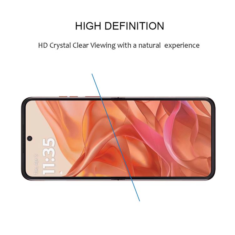 For Motorola Razr 50 Full Glue 9H HD 3D Curved Edge Tempered Glass Film - Black