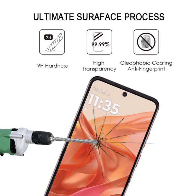 For Motorola Razr 50 Full Glue 9H HD 3D Curved Edge Tempered Glass Film - Black
