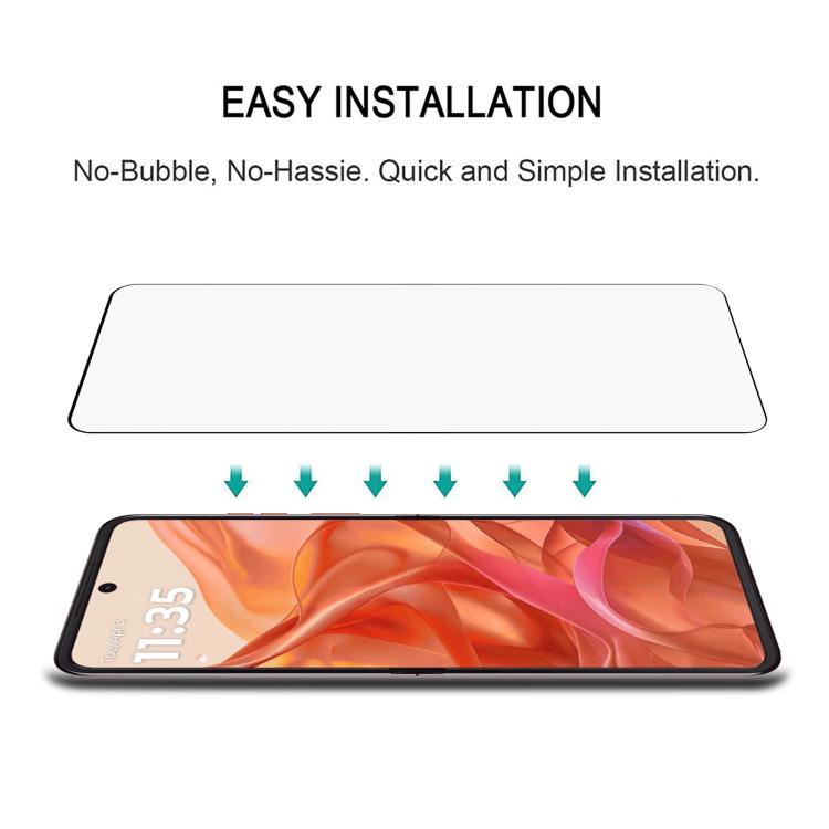 For Motorola Razr 50 Full Glue 9H HD 3D Curved Edge Tempered Glass Film - Black