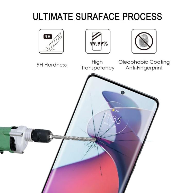 For Motorola Moto S30 Pro 5G Full Glue 9H HD 3D Curved Edge Tempered Glass Film - Black