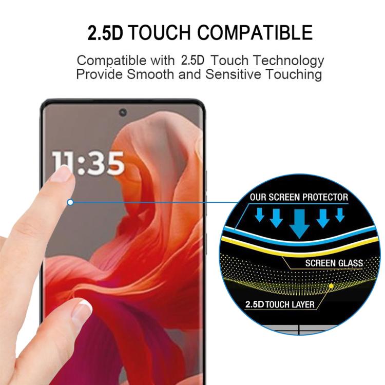 For Motorola S50 Neo Full Glue 9H HD 3D Curved Edge Tempered Glass Film - Black