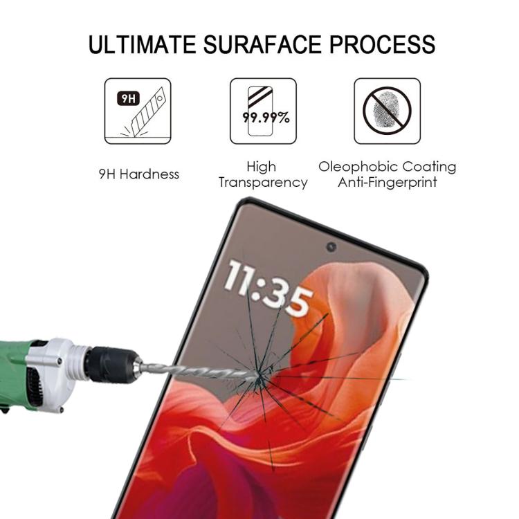 For Motorola S50 Neo Full Glue 9H HD 3D Curved Edge Tempered Glass Film - Black
