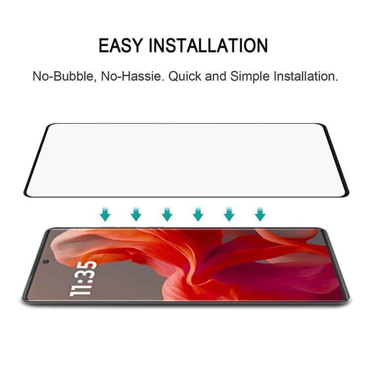 For Motorola S50 Neo Full Glue 9H HD 3D Curved Edge Tempered Glass Film - Black