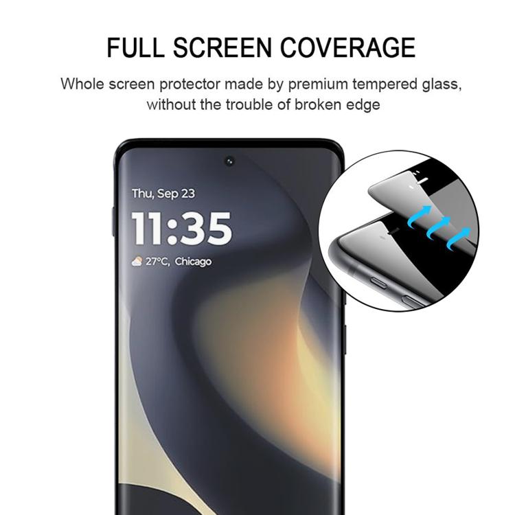 For Motorola Edge 25pcs Full Glue 9H HD 3D Curved Edge Tempered Glass Film - Black
