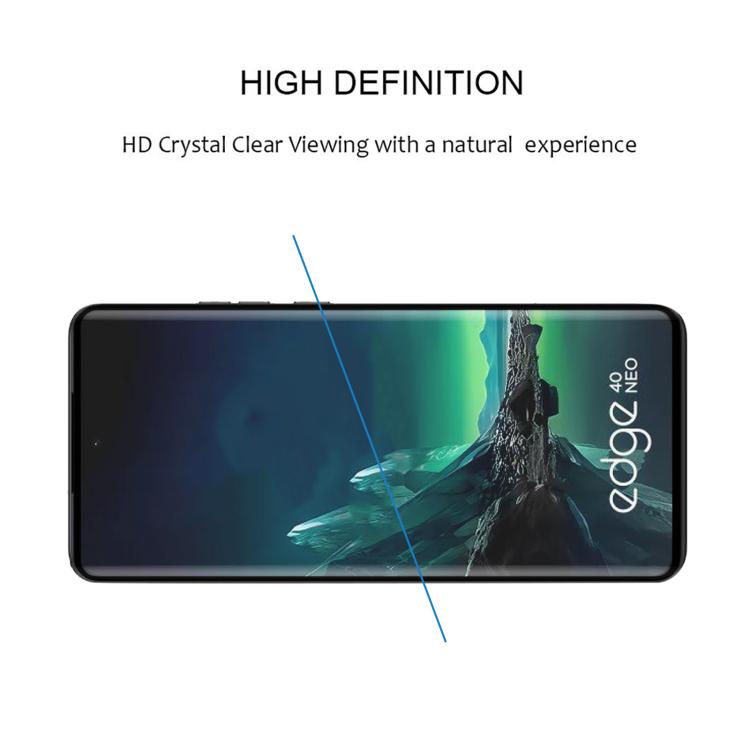 For Motorola Edge 40 Neo 25pcs Full Glue 9H HD 3D Curved Edge Tempered Glass Film - Black