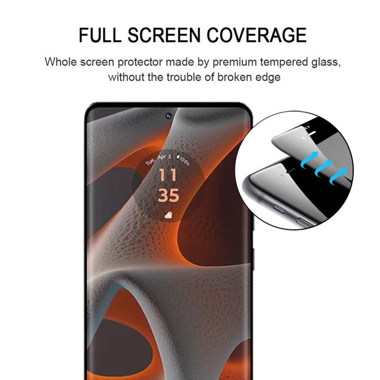 For Motorola Edge 50 Pro 25pcs Full Glue 9H HD 3D Curved Edge Tempered Glass Film - Black