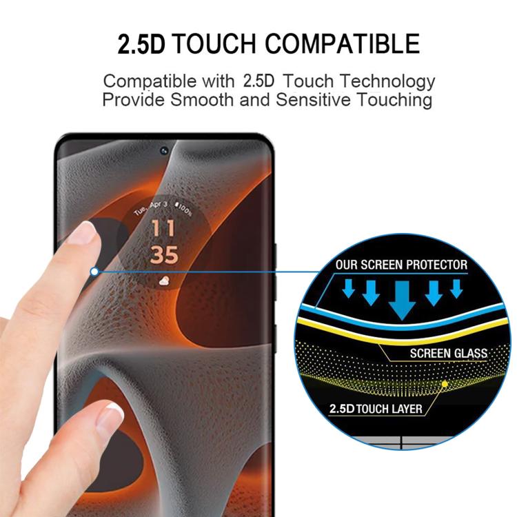 For Motorola Edge 50 Pro 25pcs Full Glue 9H HD 3D Curved Edge Tempered Glass Film - Black