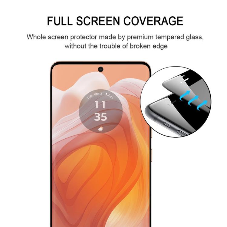 For Motorola Edge 50 Ultra 25pcs Full Glue 9H HD 3D Curved Edge Tempered Glass Film - Black