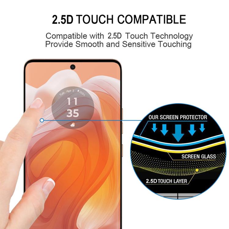For Motorola Edge 50 Ultra 25pcs Full Glue 9H HD 3D Curved Edge Tempered Glass Film - Black
