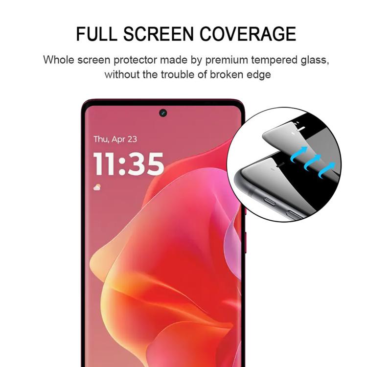 For Motorola Moto G85 25pcs Full Glue 9H HD 3D Curved Edge Tempered Glass Film - Black