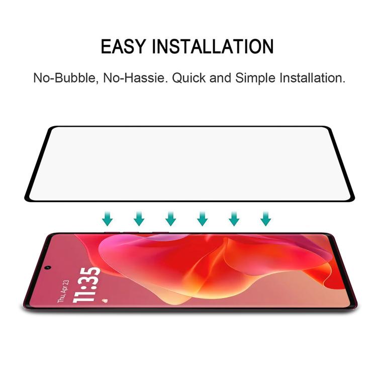 For Motorola Moto G85 25pcs Full Glue 9H HD 3D Curved Edge Tempered Glass Film - Black
