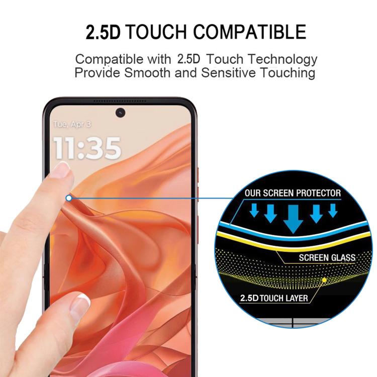 For Motorola Razr 50 25pcs Full Glue 9H HD 3D Curved Edge Tempered Glass Film - Black