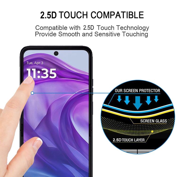 For Motorola Razr 50 Ultra 25pcs Full Glue 9H HD 3D Curved Edge Tempered Glass Film - Black