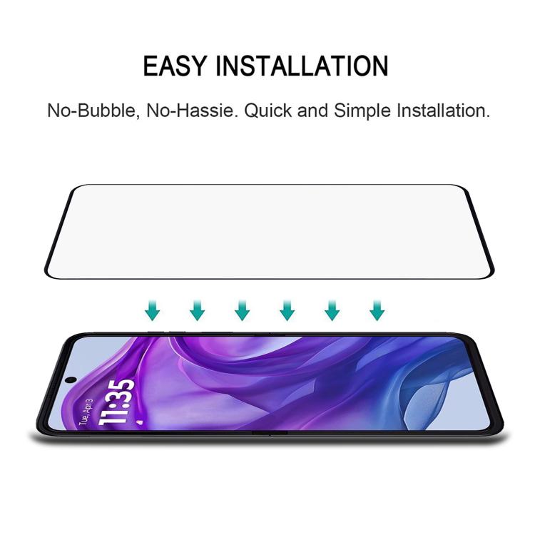 For Motorola Razr 50 Ultra 25pcs Full Glue 9H HD 3D Curved Edge Tempered Glass Film - Black